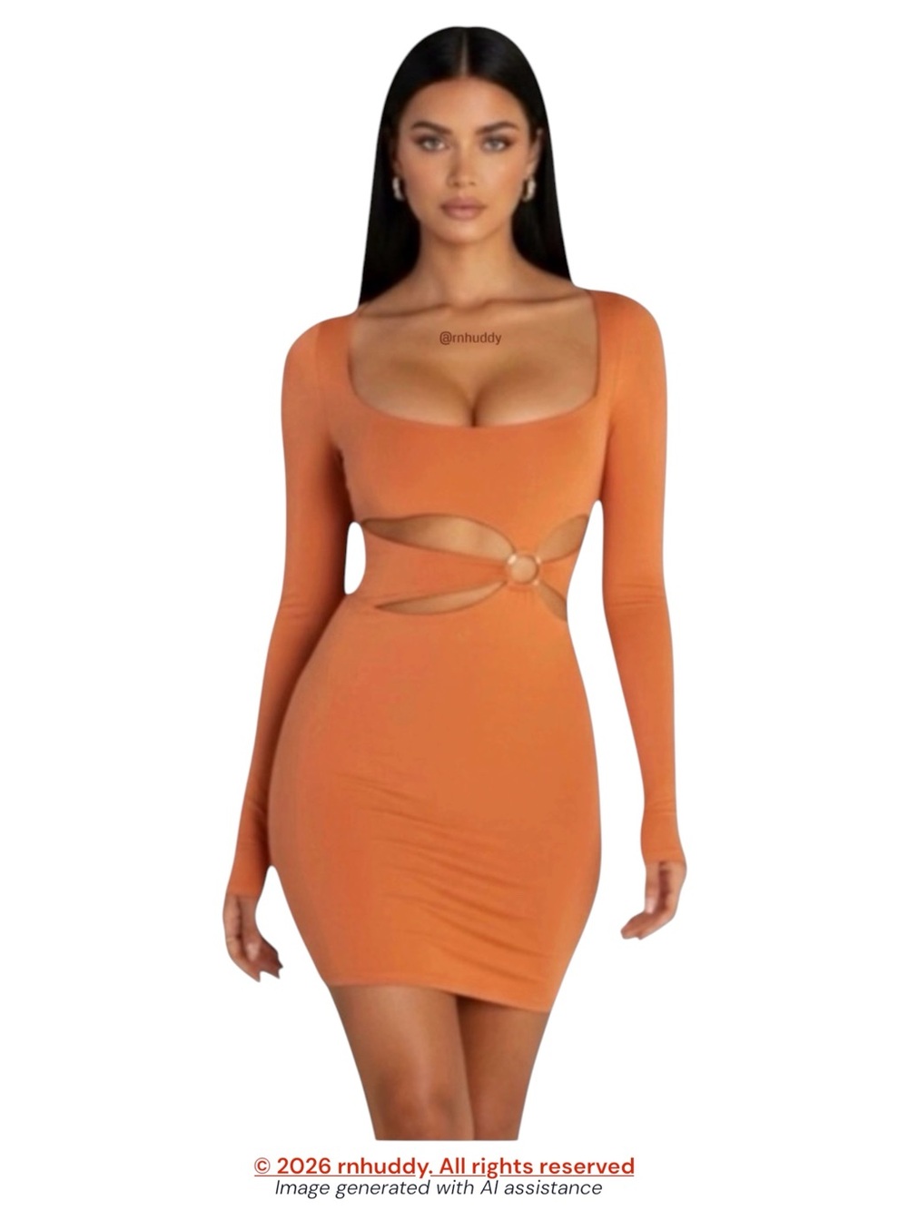 Oh Polly size 2 double lined cutout long sleeve dress